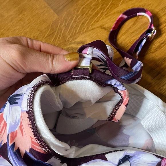 Kona Sol Floral Ruffle Shoulder One Piece Swimsuit Size 16W NWT - Picture 8 of 14